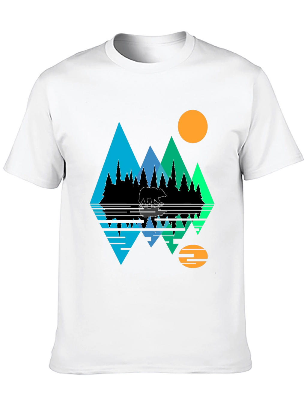 Bear Forest Reflective Graphic T-Shirt