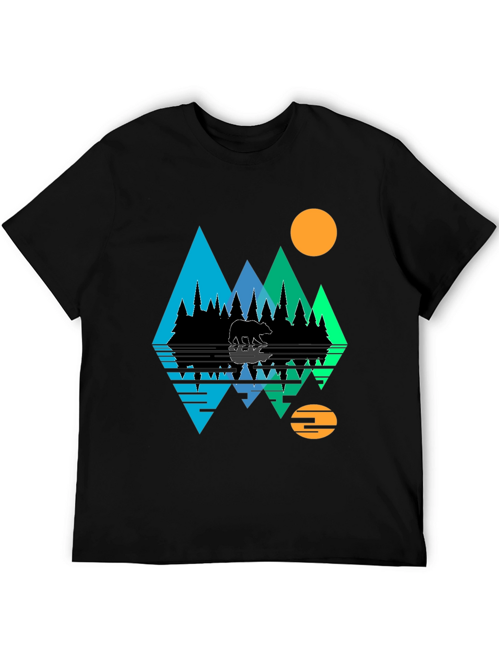 Bear Forest Reflective Graphic T-Shirt