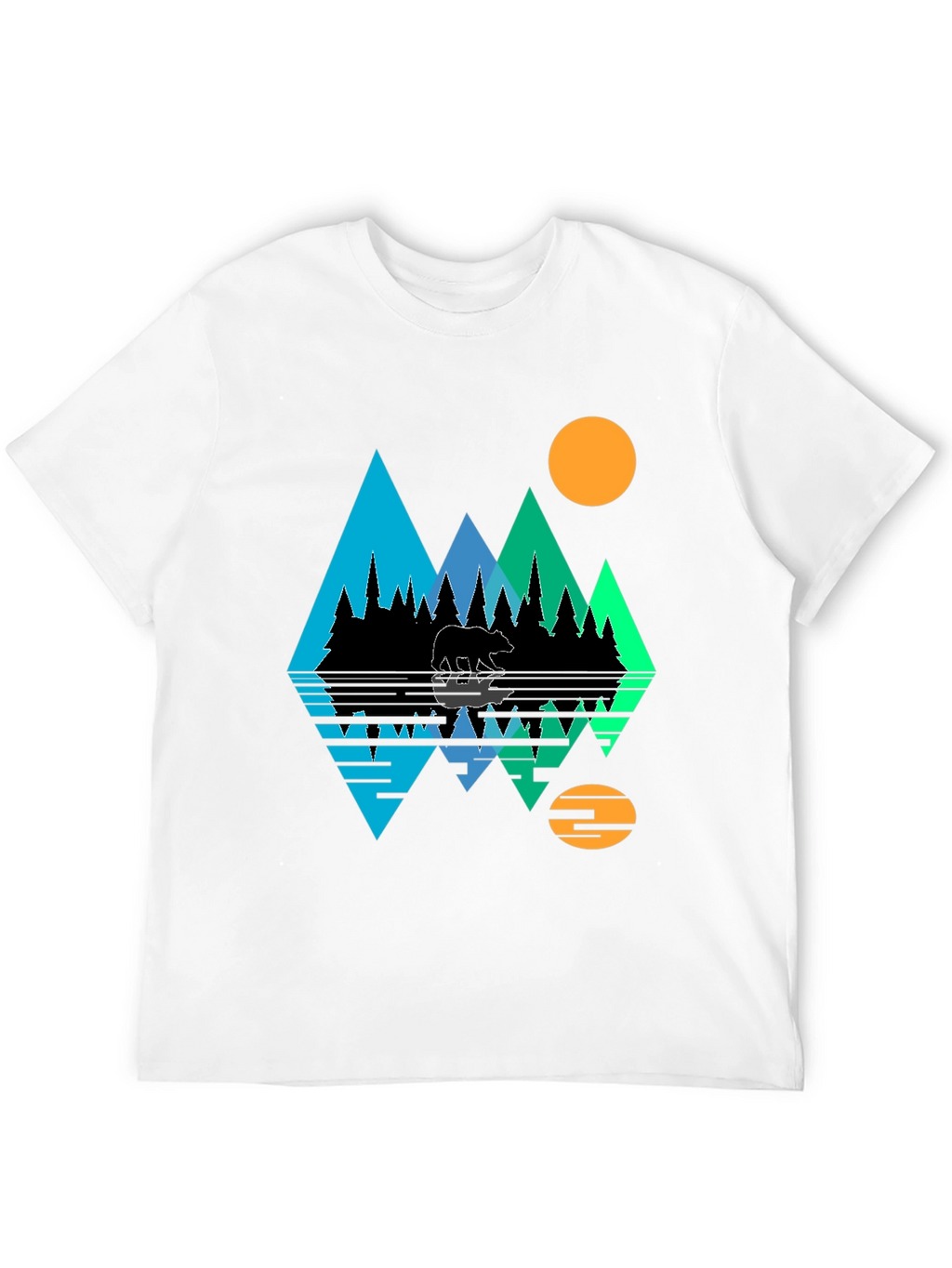 Bear Forest Reflective Graphic T-Shirt