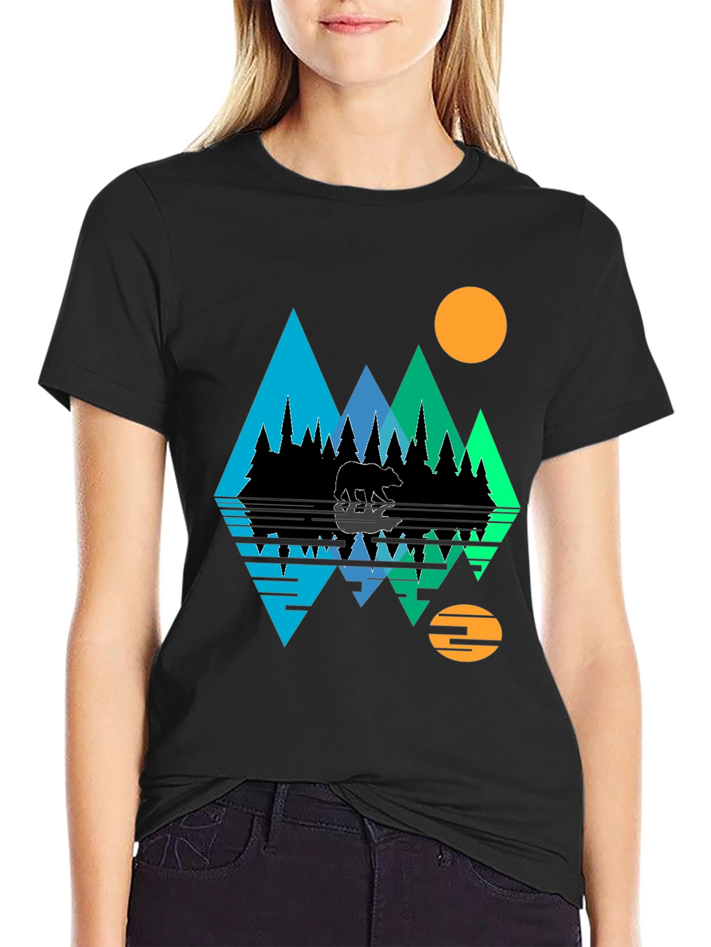 Bear Forest Reflective Graphic T-Shirt