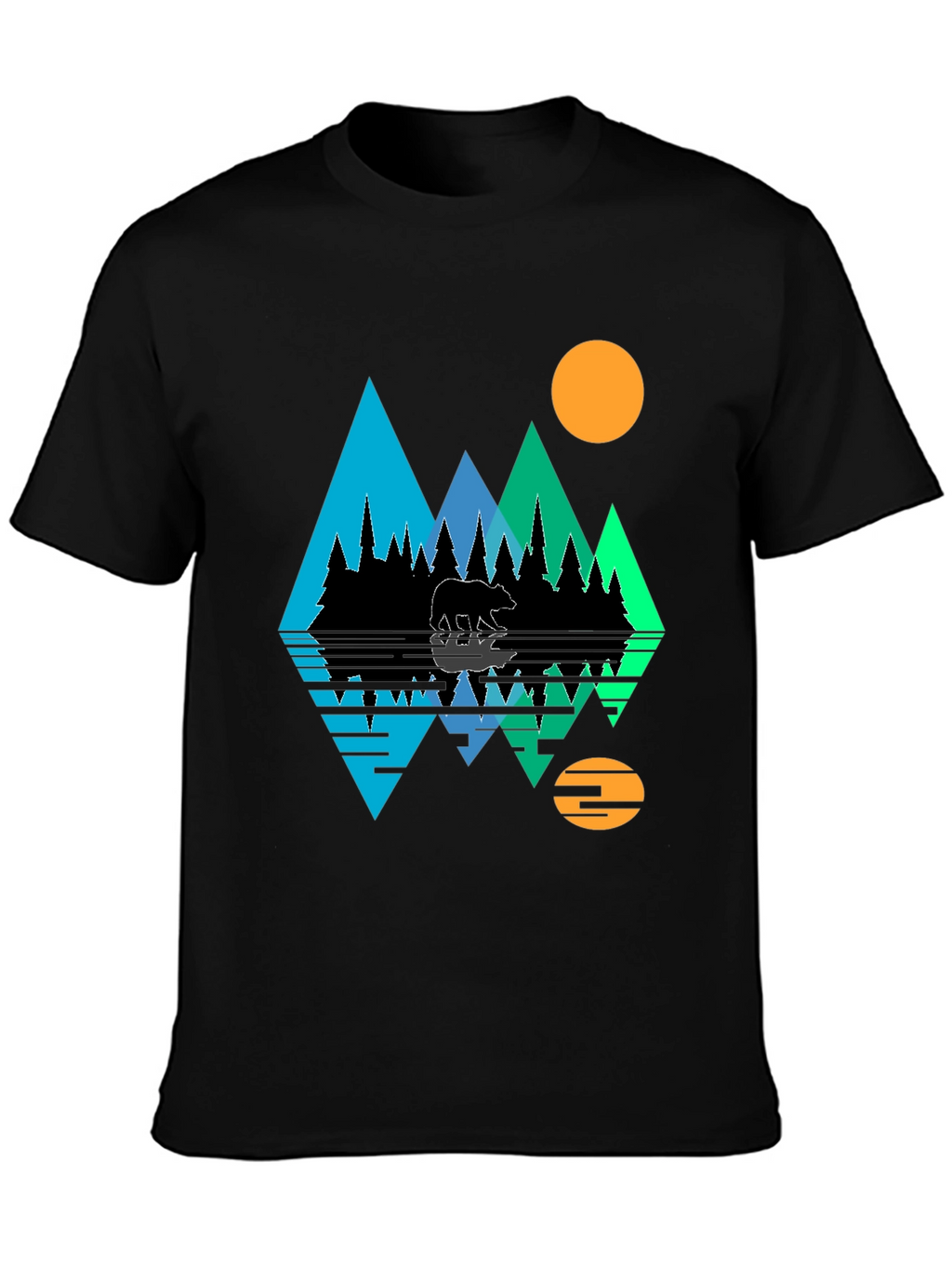 Bear Forest Reflective Graphic T-Shirt