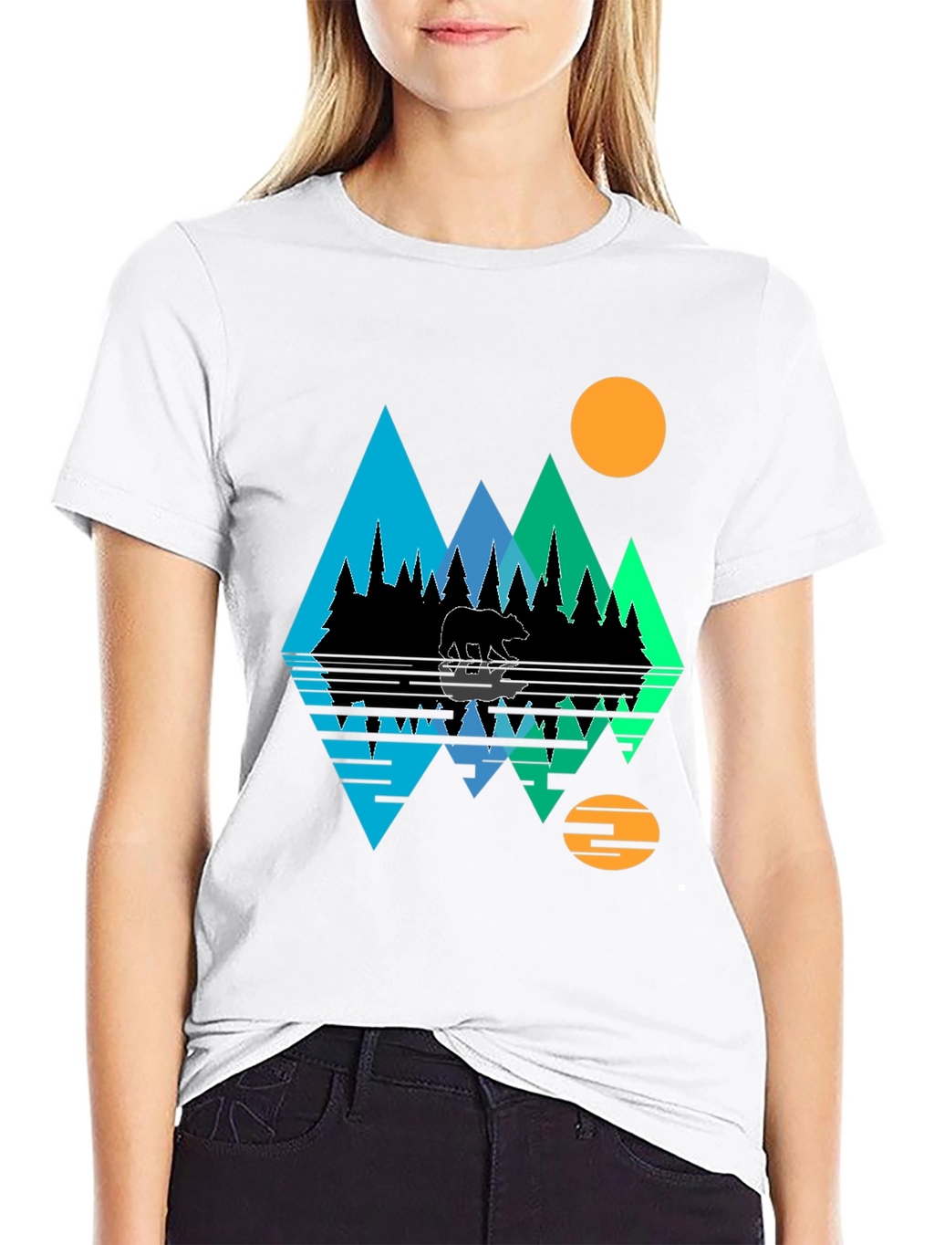 Bear Forest Reflective Graphic T-Shirt