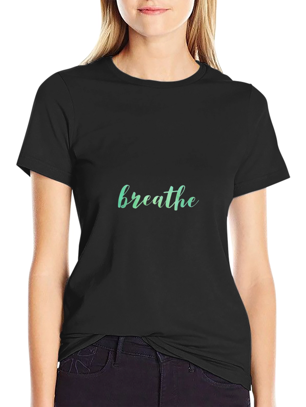 Mens Black Breathe Graphic T-Shirt