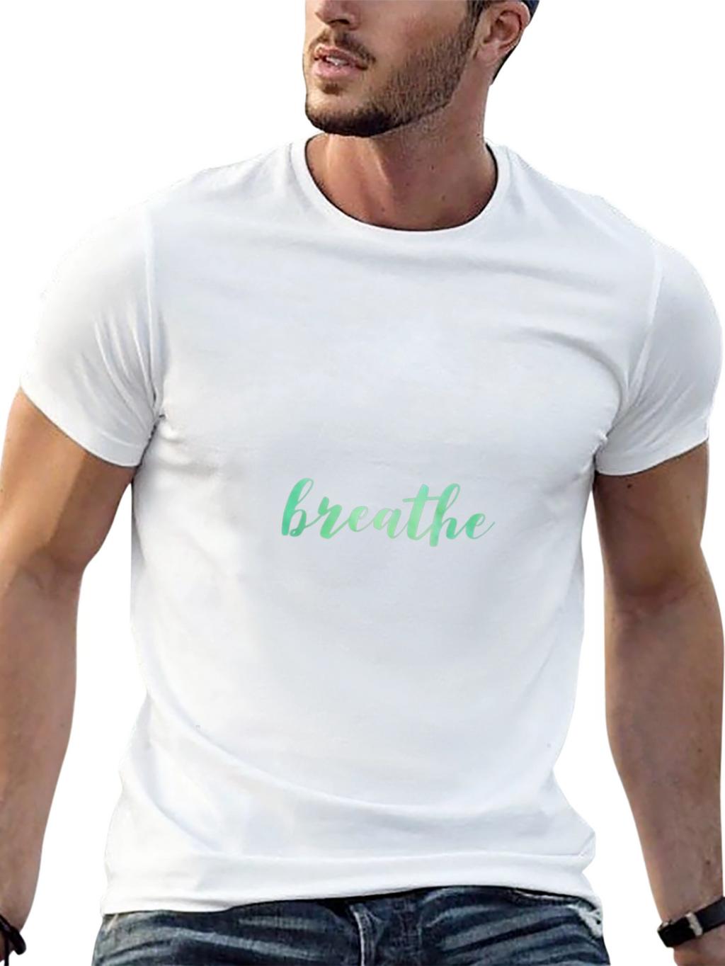 Mens Black Breathe Graphic T-Shirt