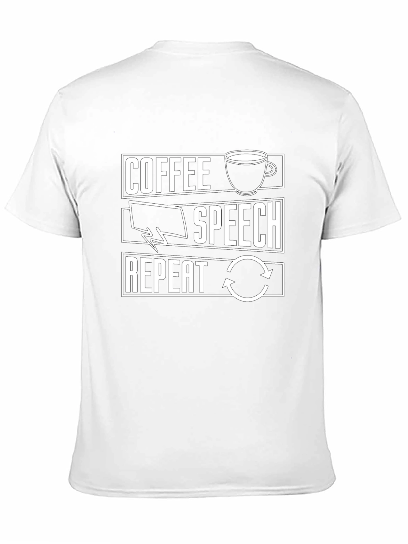 Coffee Speech Repeat T-Shirt - Black