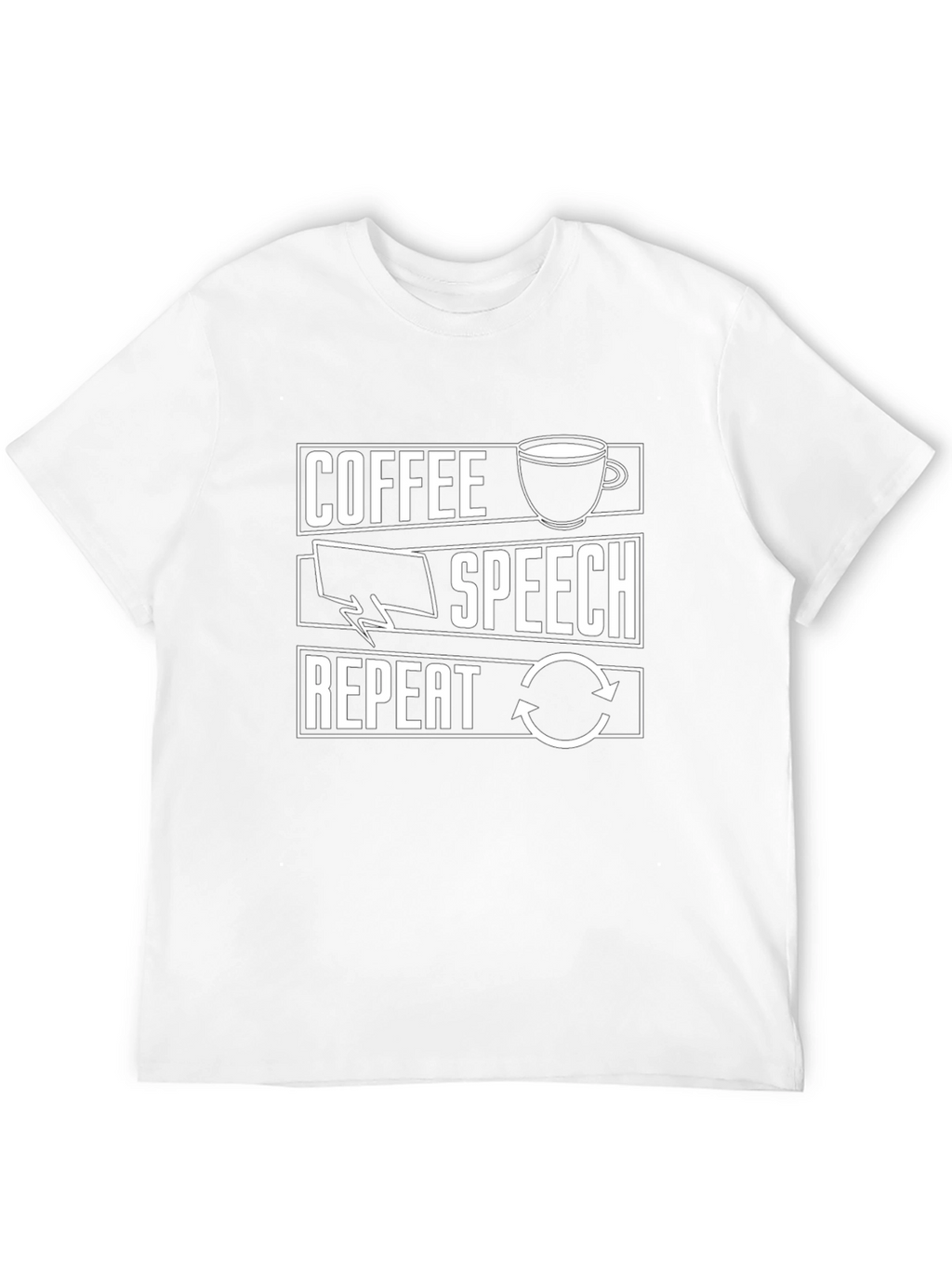 Coffee Speech Repeat T-Shirt - Black