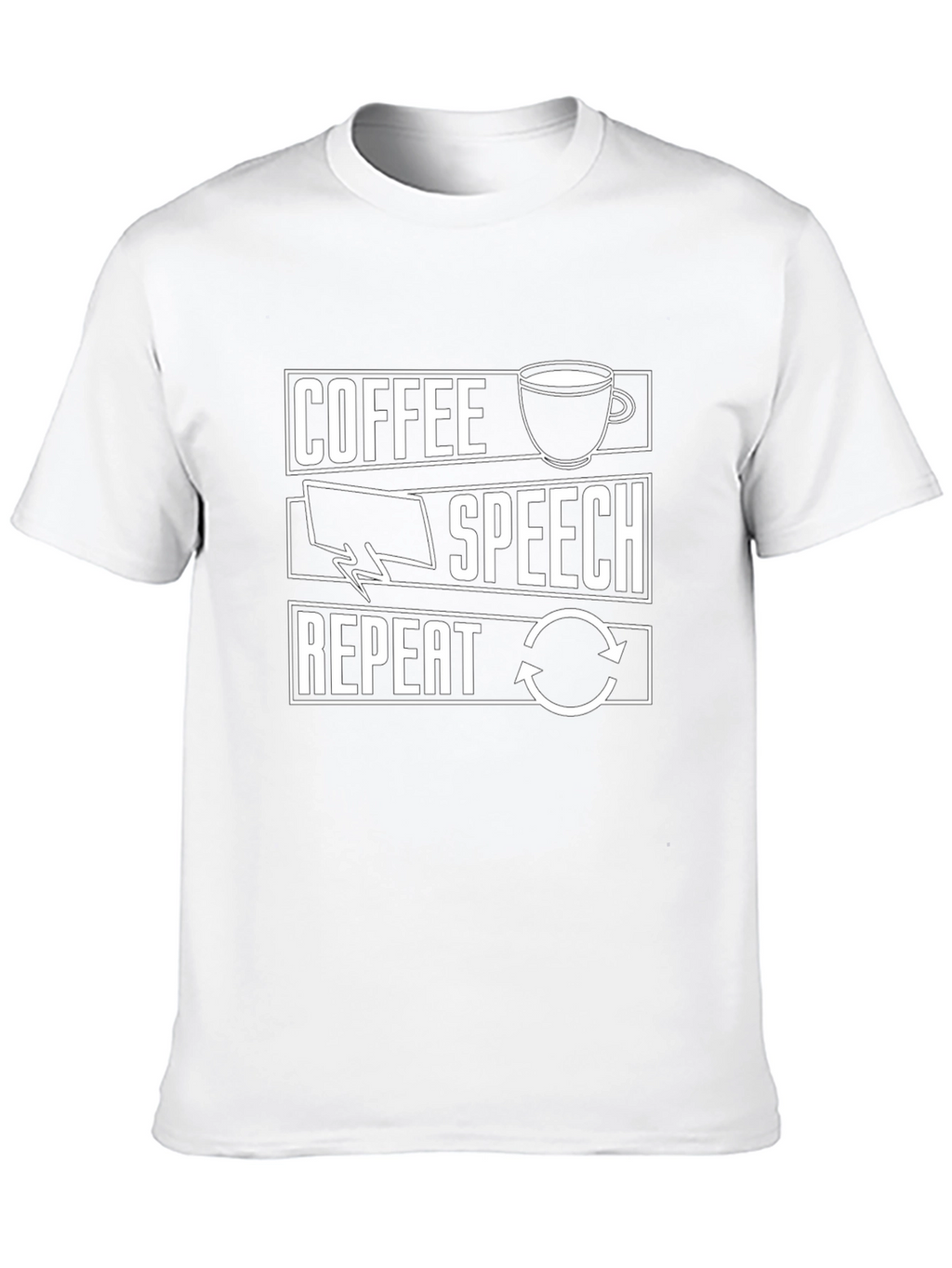 Coffee Speech Repeat T-Shirt - Black