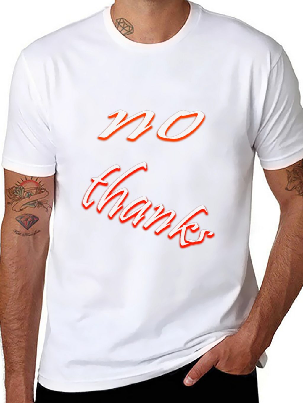 No Thanks Graphic Tee - Black Casual T-Shirt