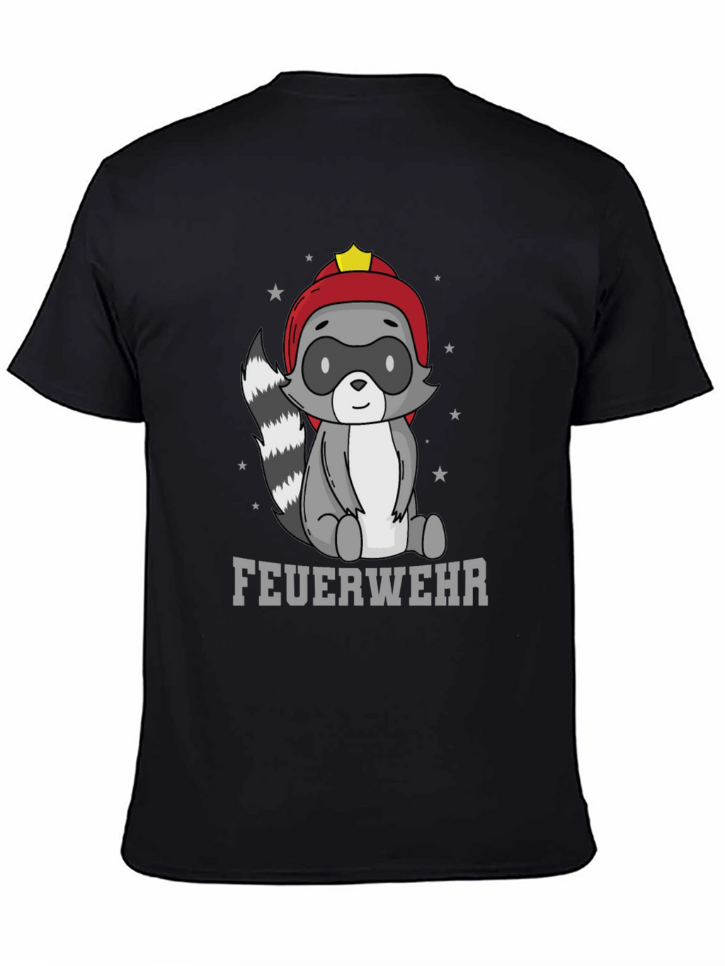 Firefighter Raccoon T-Shirt - Cute Cartoon Design
