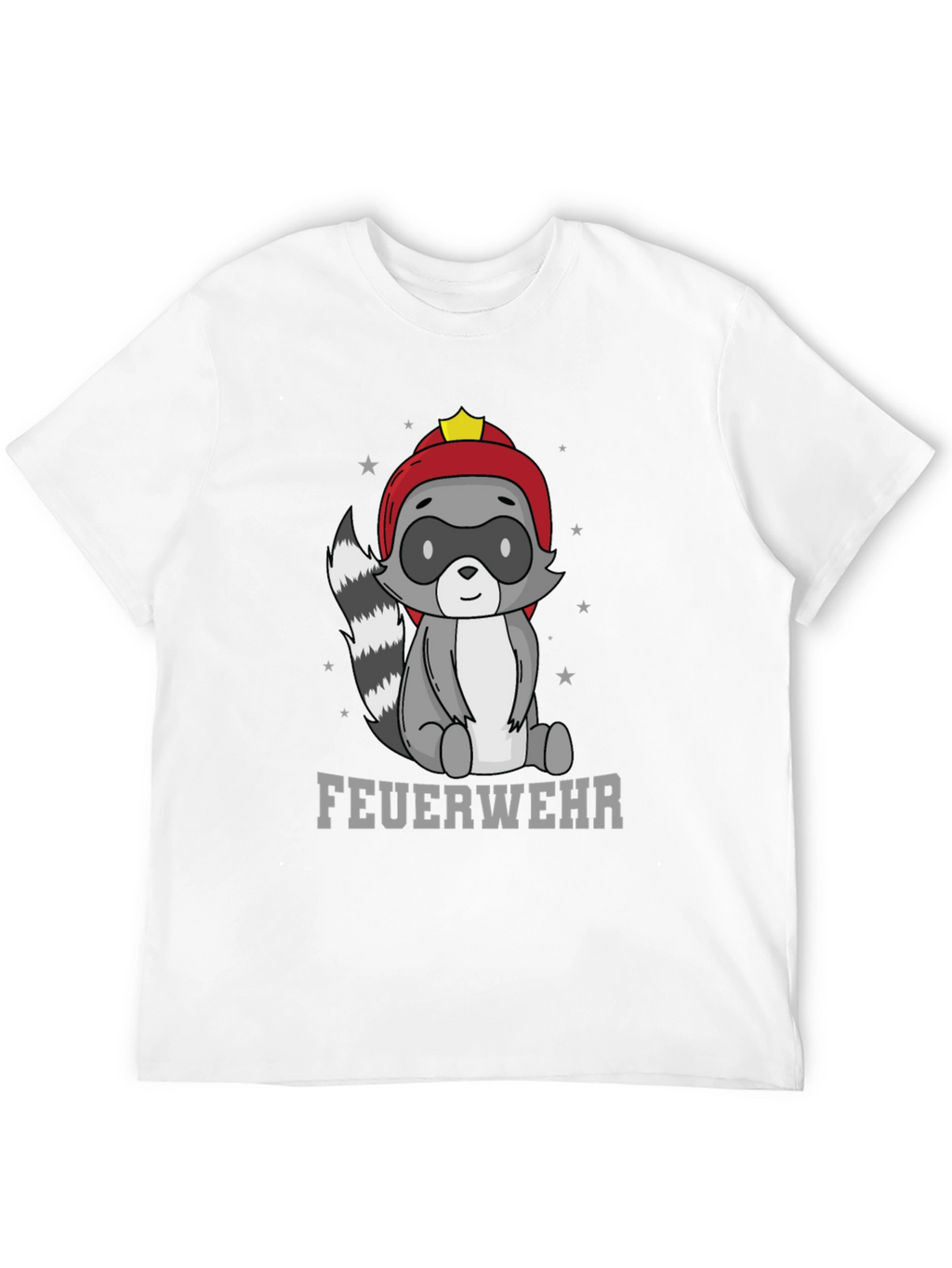 Firefighter Raccoon T-Shirt - Cute Cartoon Design