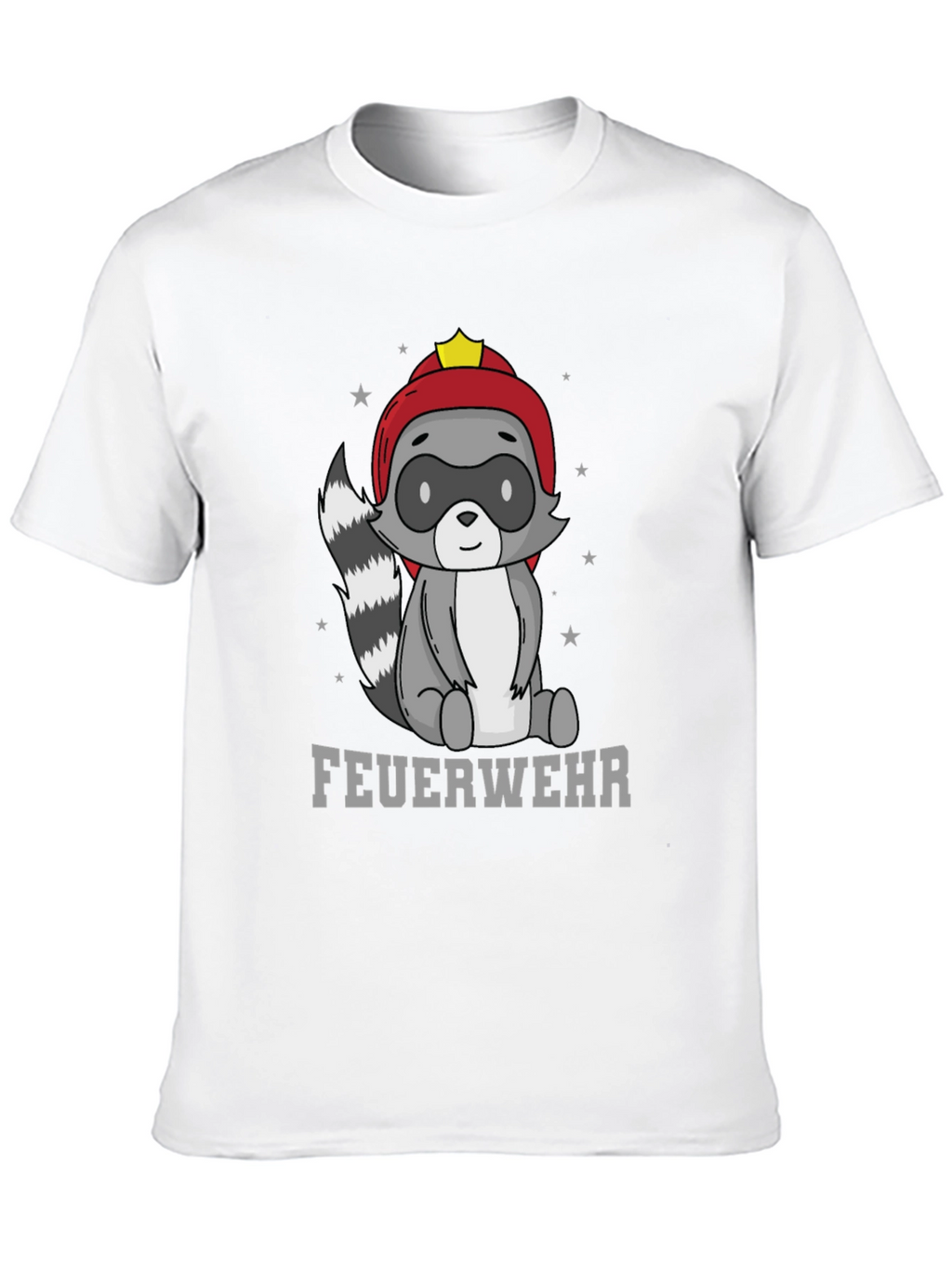 Firefighter Raccoon T-Shirt - Cute Cartoon Design