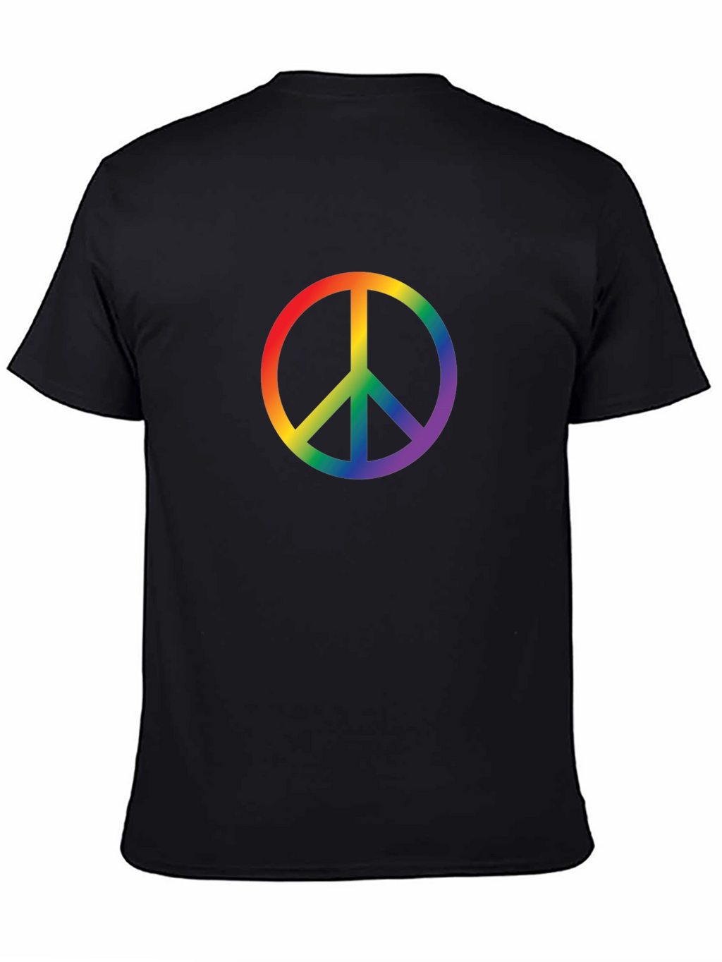 Rainbow Peace Sign Black T-Shirt
