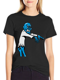 Zombie Graphic T-Shirt - Blue Character on Black Tee