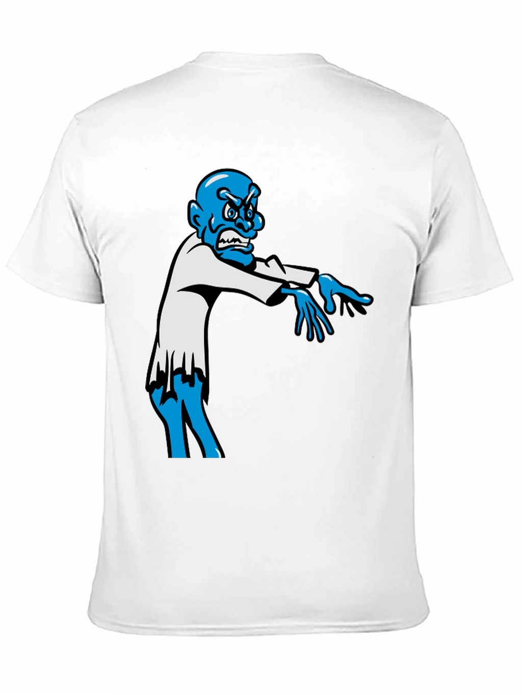 Zombie Graphic T-Shirt - Blue Character on Black Tee