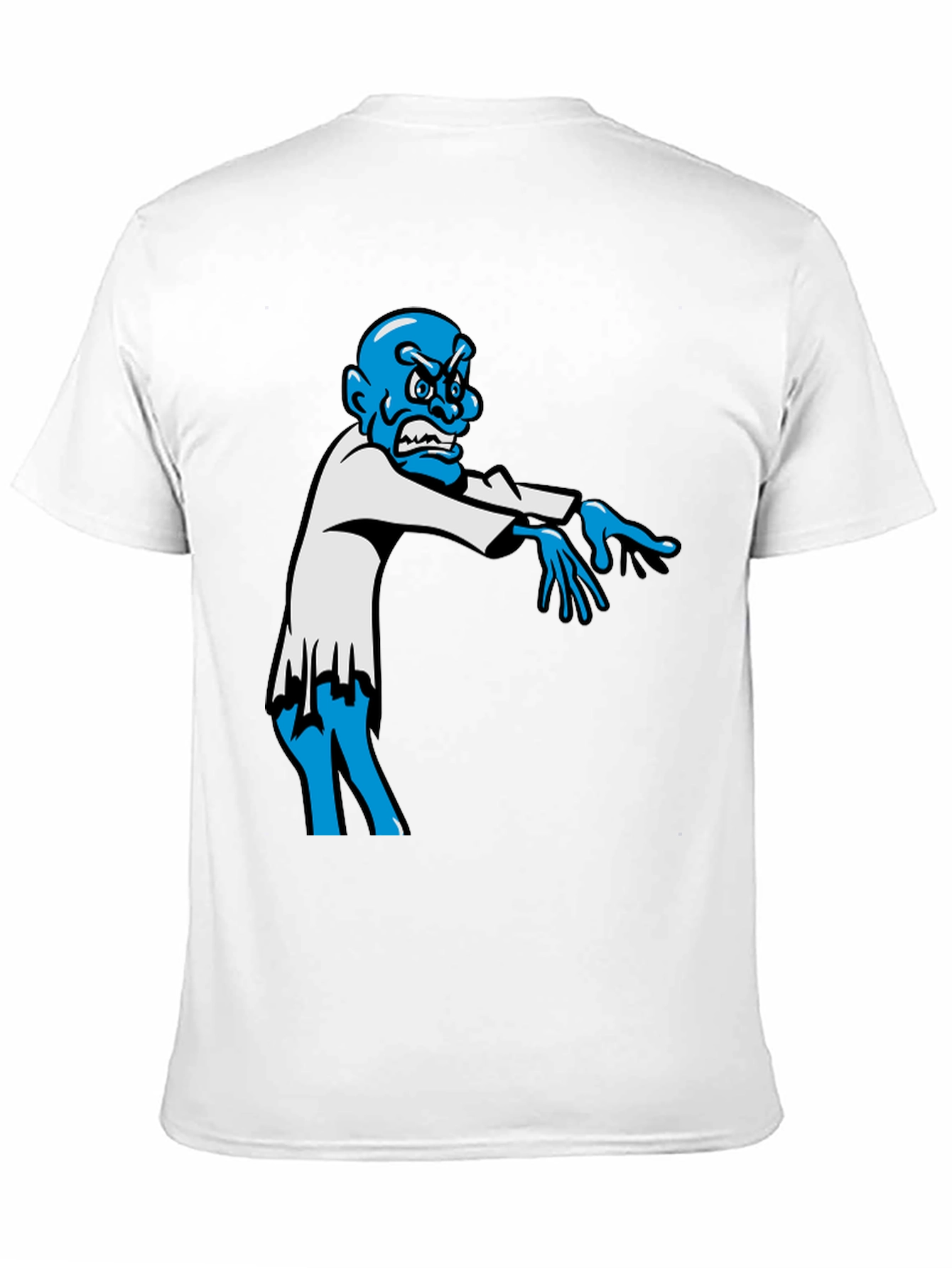 Zombie Graphic T-Shirt - Blue Character on Black Tee