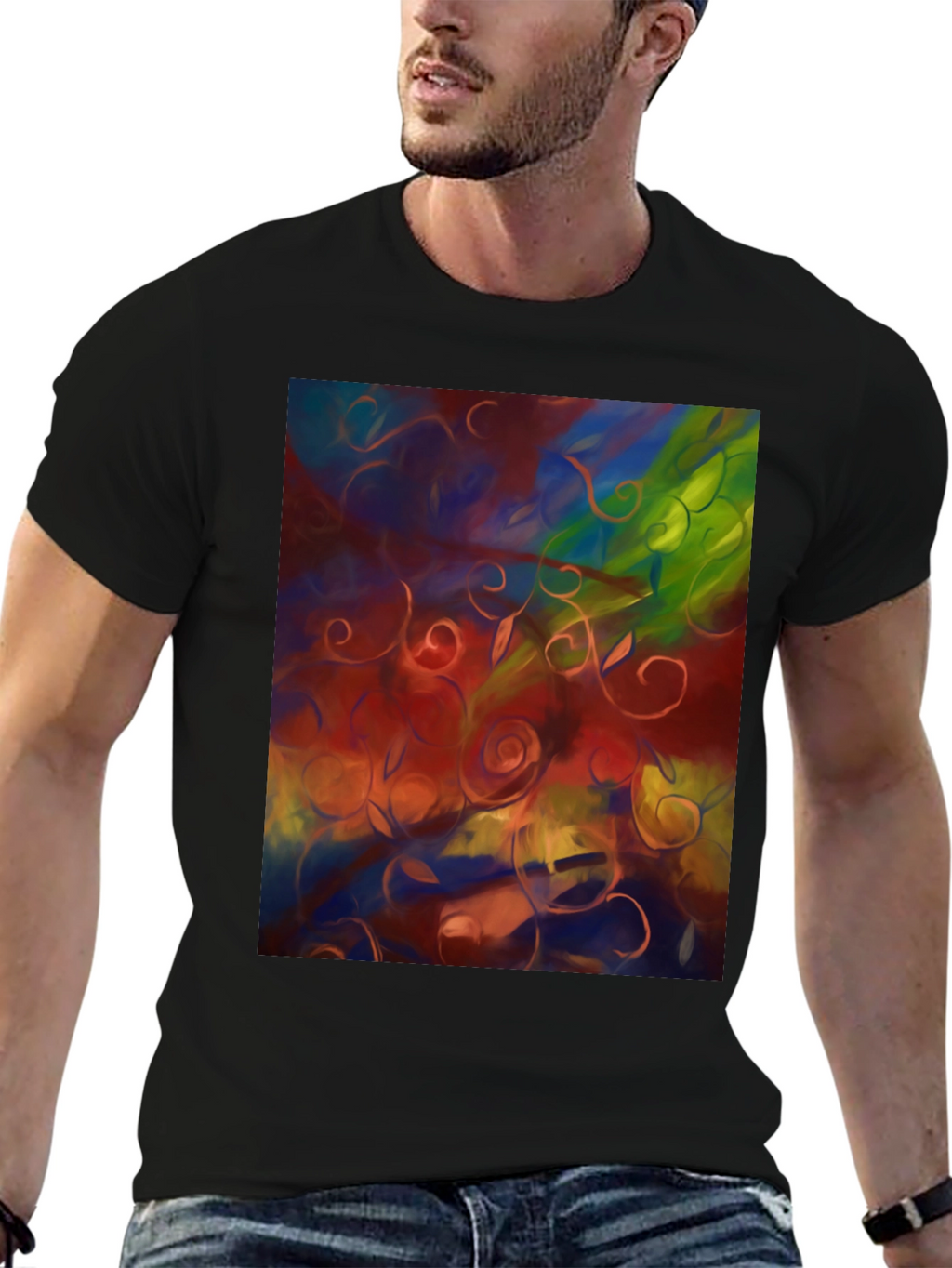 Abstract Floral T-Shirt - Artistic Statement Tee