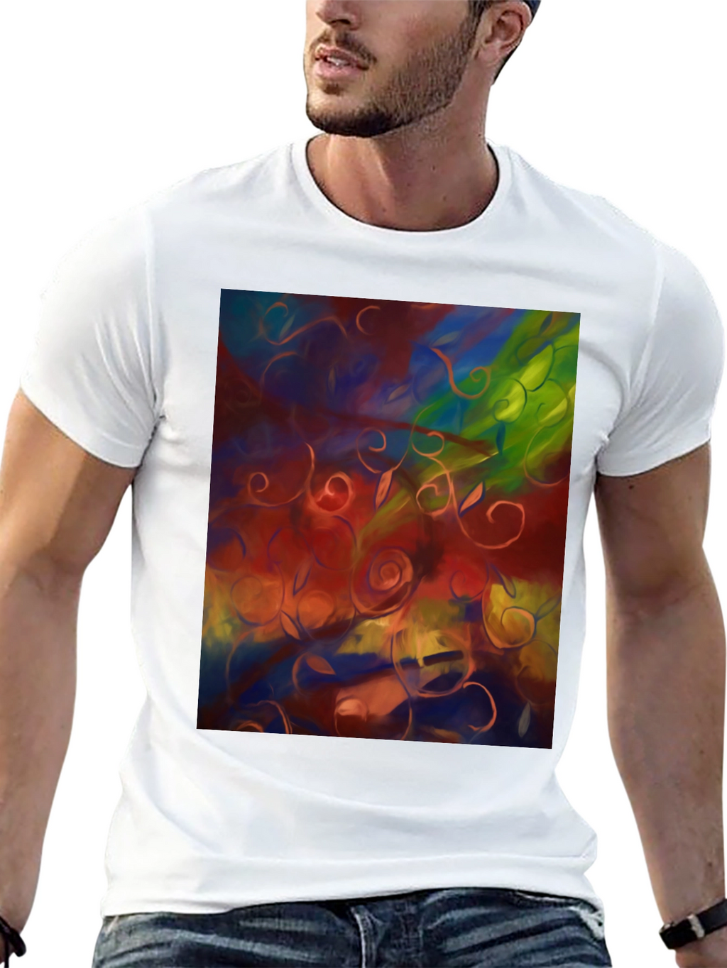 Abstract Floral T-Shirt - Artistic Statement Tee