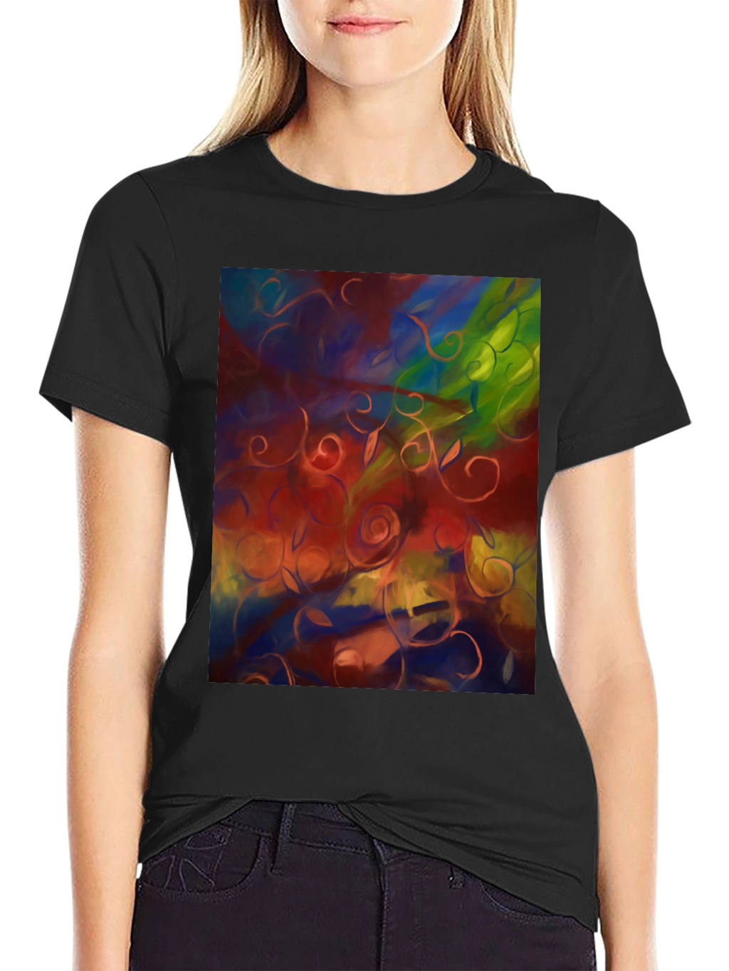 Abstract Floral T-Shirt - Artistic Statement Tee