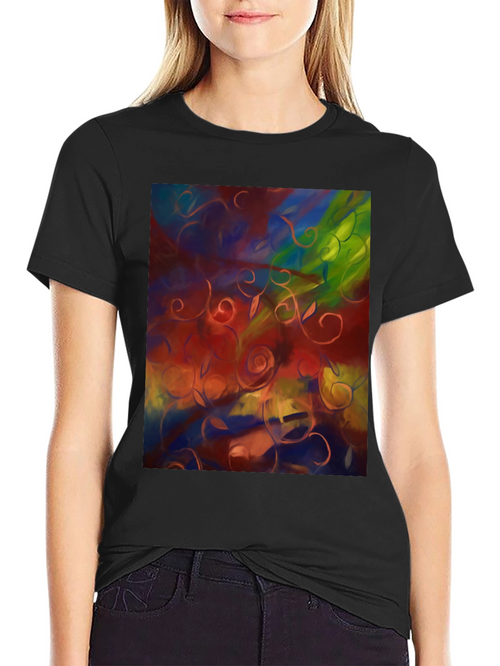 Abstract Floral T-Shirt - Artistic Statement Tee