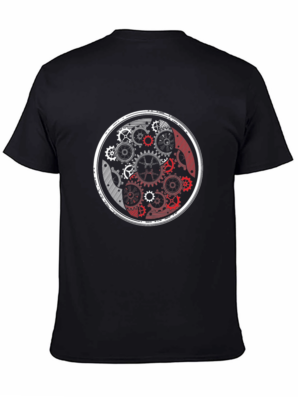 Yin Yang Gears Black Graphic Tee