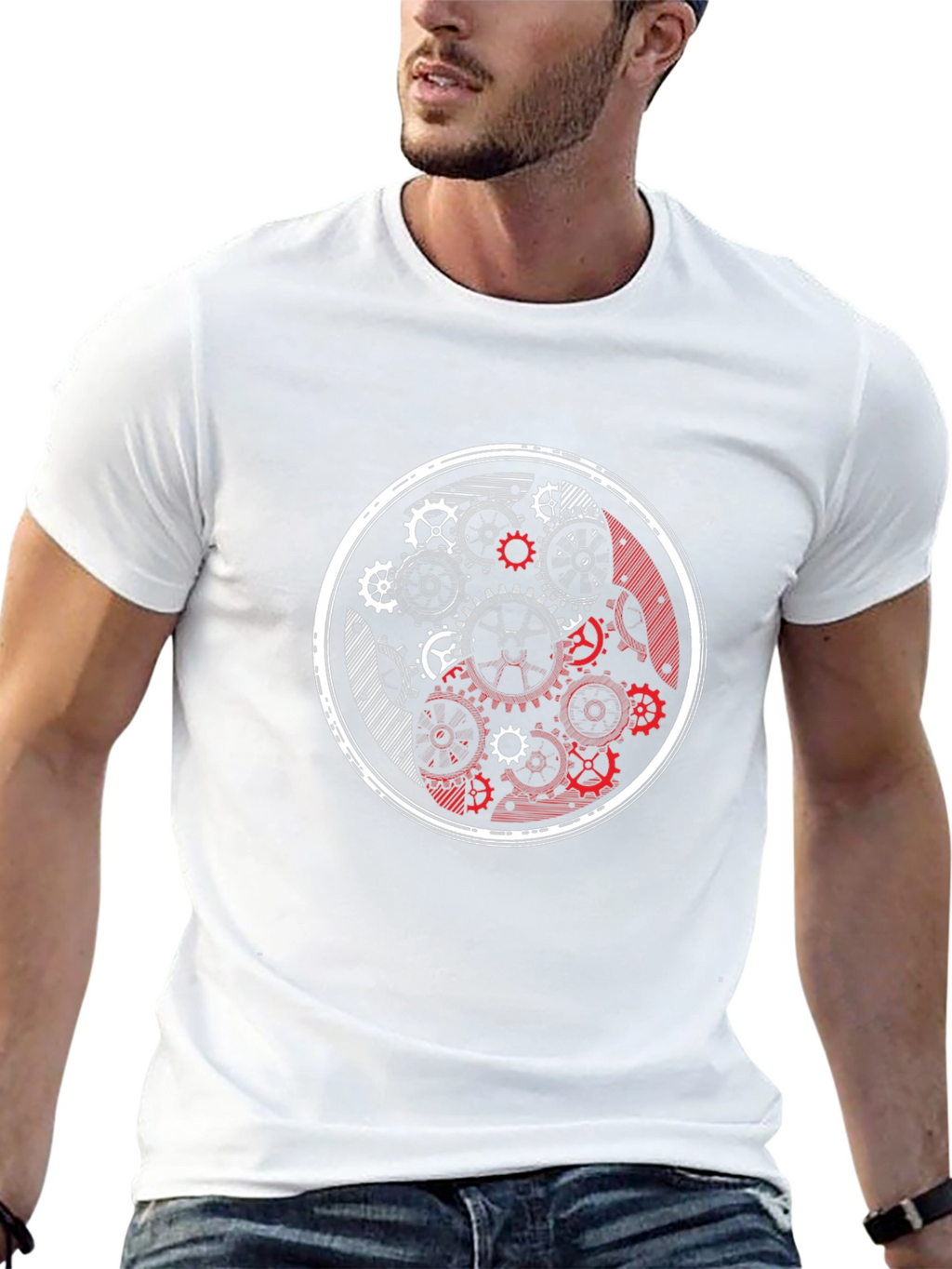Yin Yang Gears Black Graphic Tee