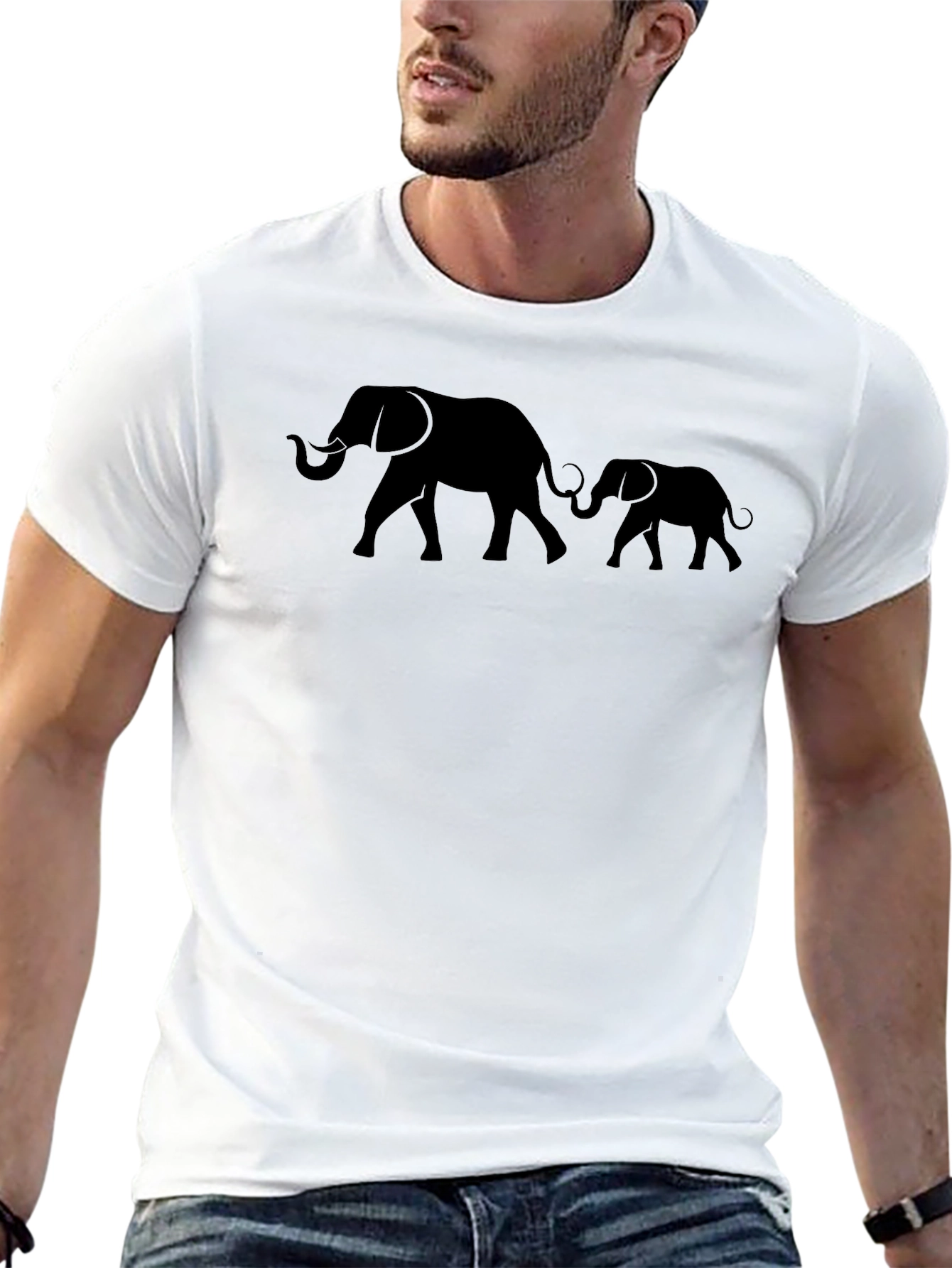 Elephant Family Black Graphic Tee