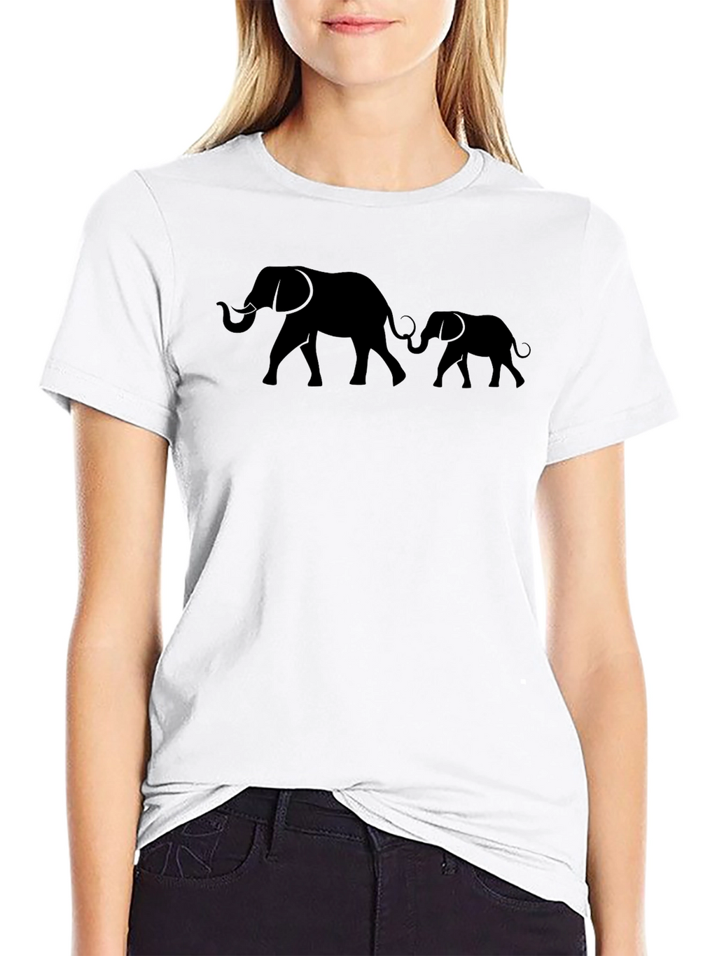 Elephant Family Black Graphic Tee