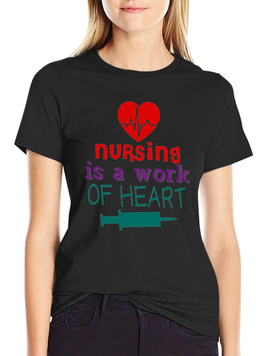 Nursing is a Work of Heart Graphic T-Shirt