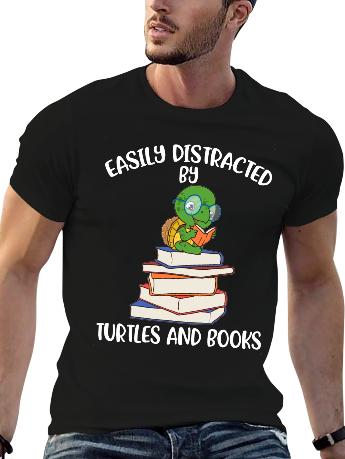 Easily Distracted by Turtles & Books T-Shirt