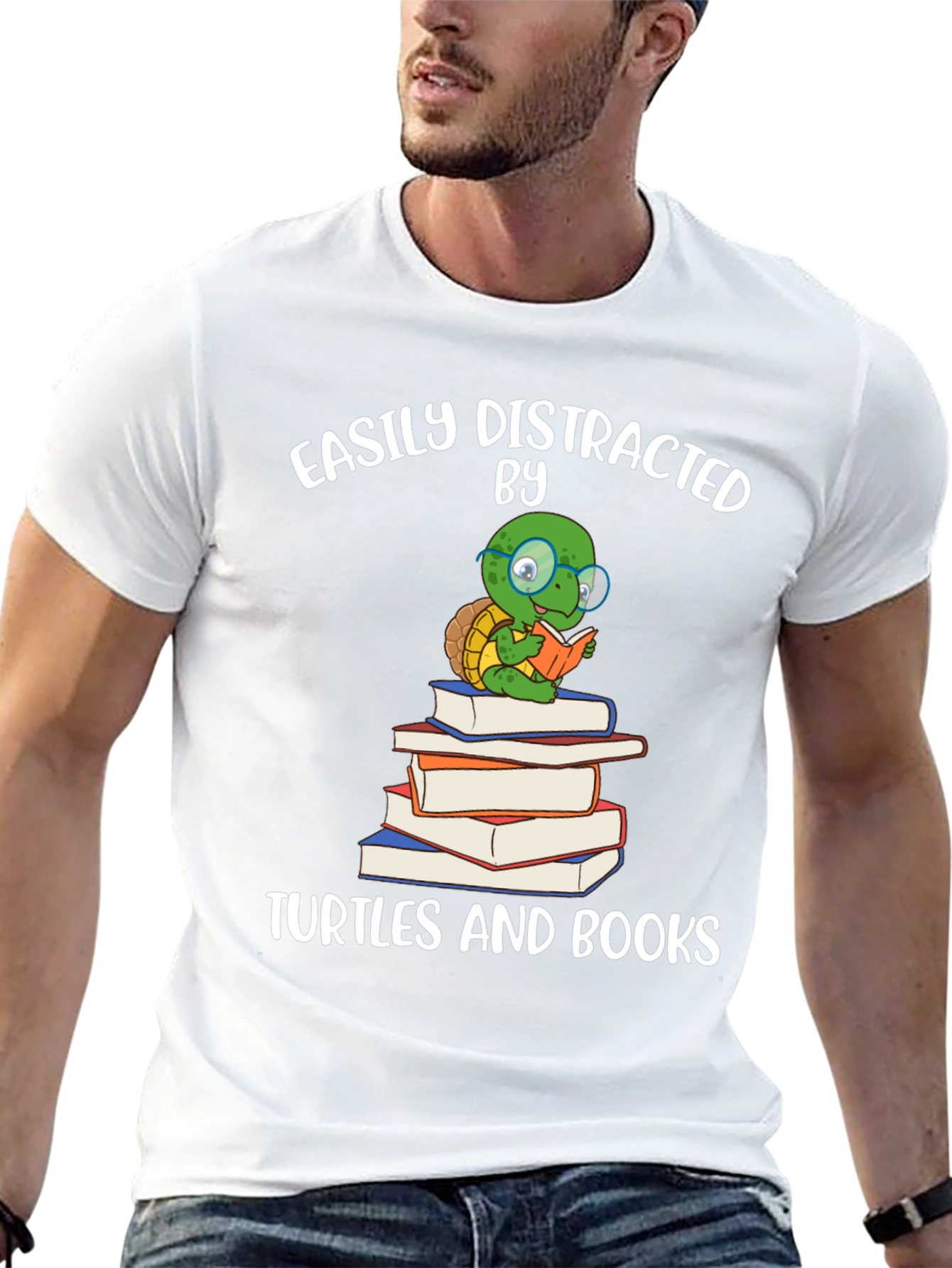 Easily Distracted by Turtles & Books T-Shirt