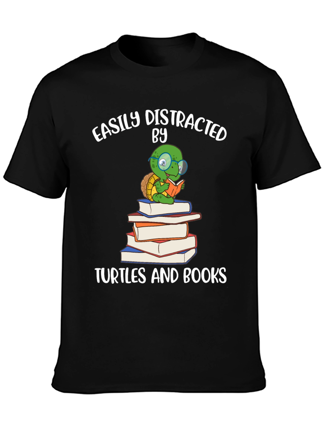 Easily Distracted by Turtles & Books T-Shirt