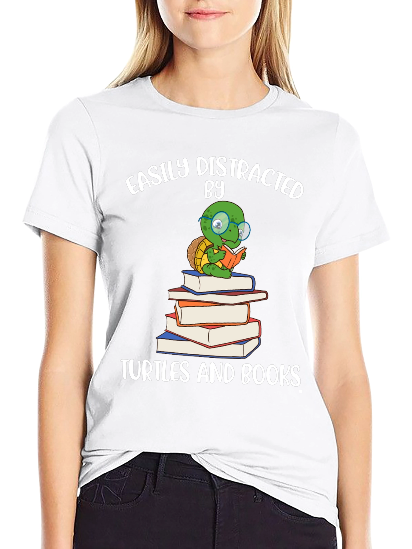 Easily Distracted by Turtles & Books T-Shirt