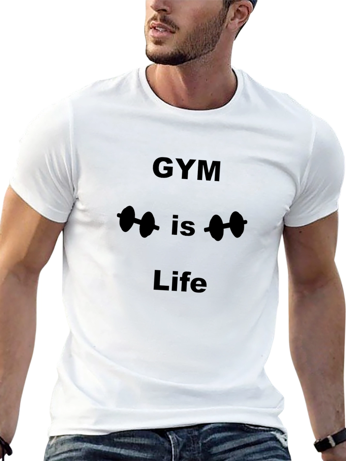 Gym is Life Graphic Tee - Black