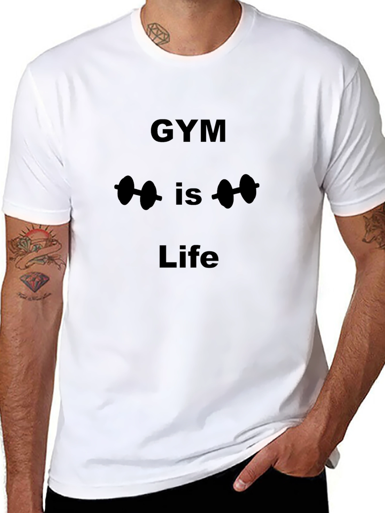 Gym is Life Graphic Tee - Black