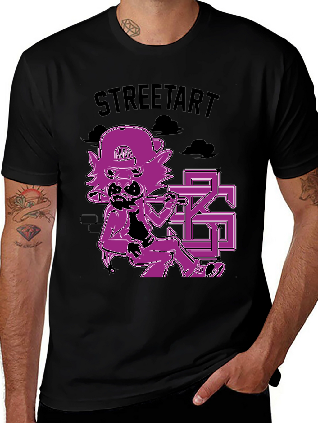 Street Art Style Graphic Print T-Shirt