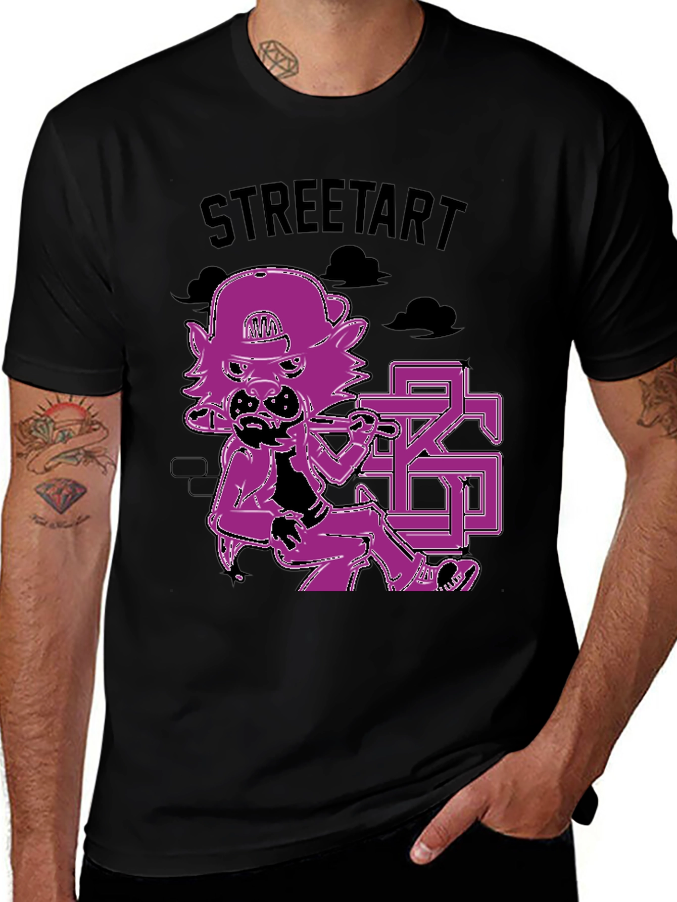 Street Art Style Graphic Print T-Shirt