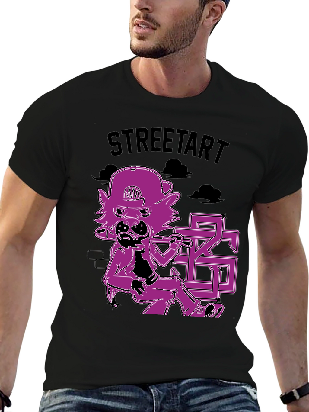 Street Art Style Graphic Print T-Shirt