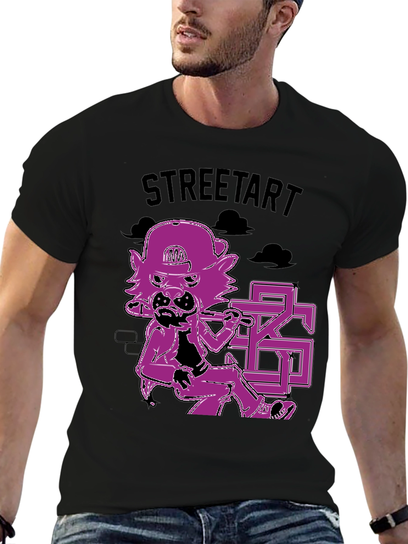 Street Art Style Graphic Print T-Shirt