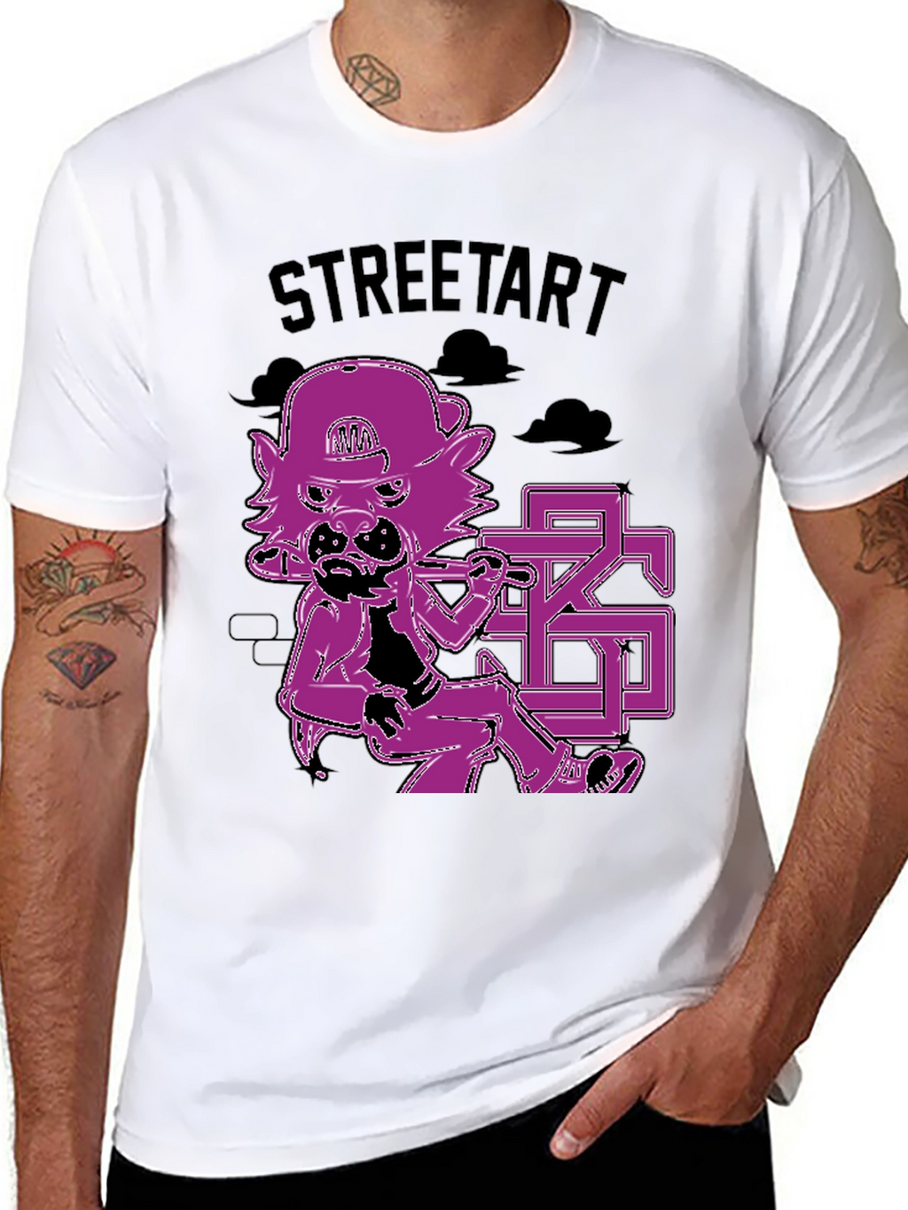 Street Art Style Graphic Print T-Shirt