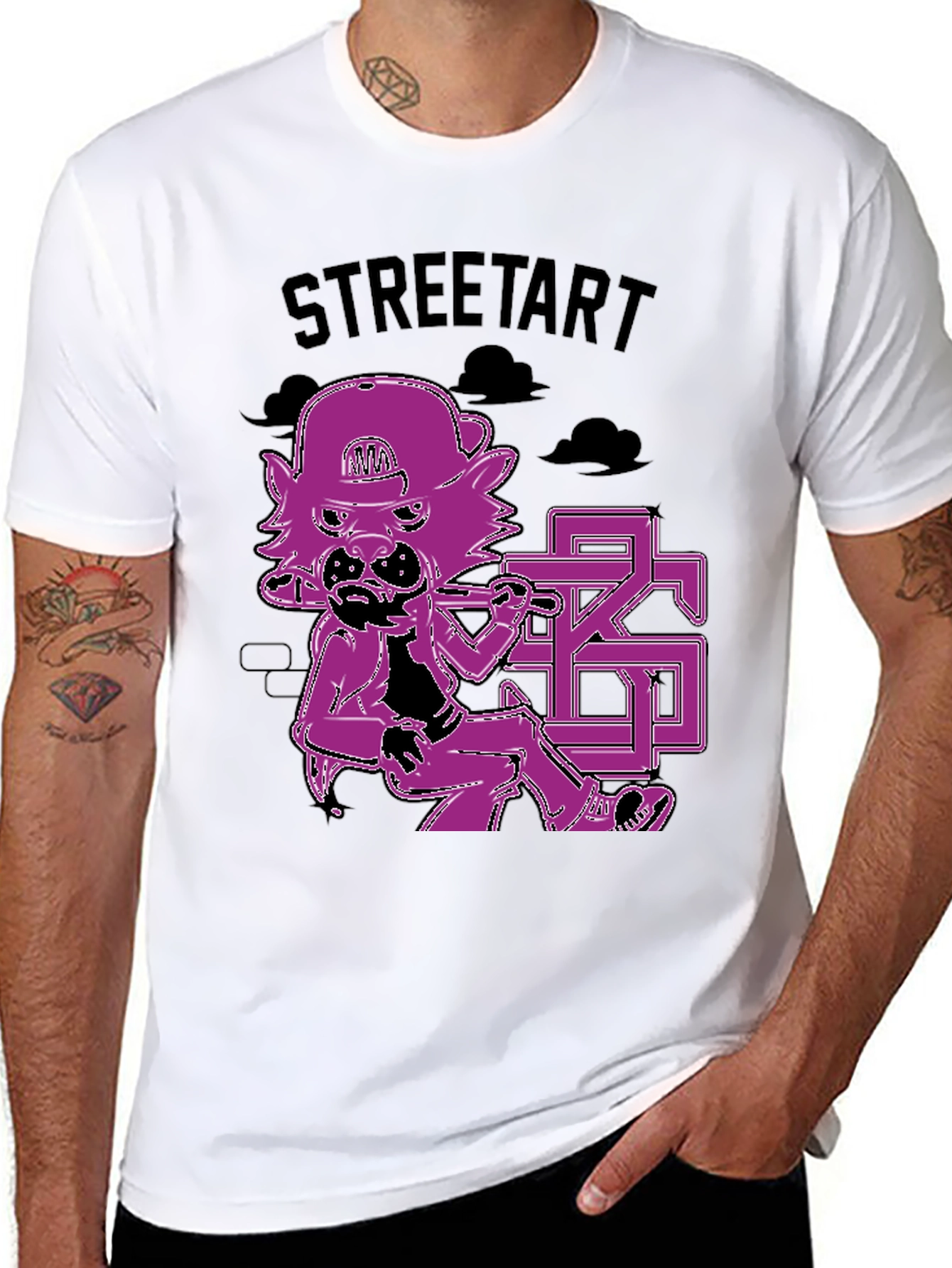 Street Art Style Graphic Print T-Shirt