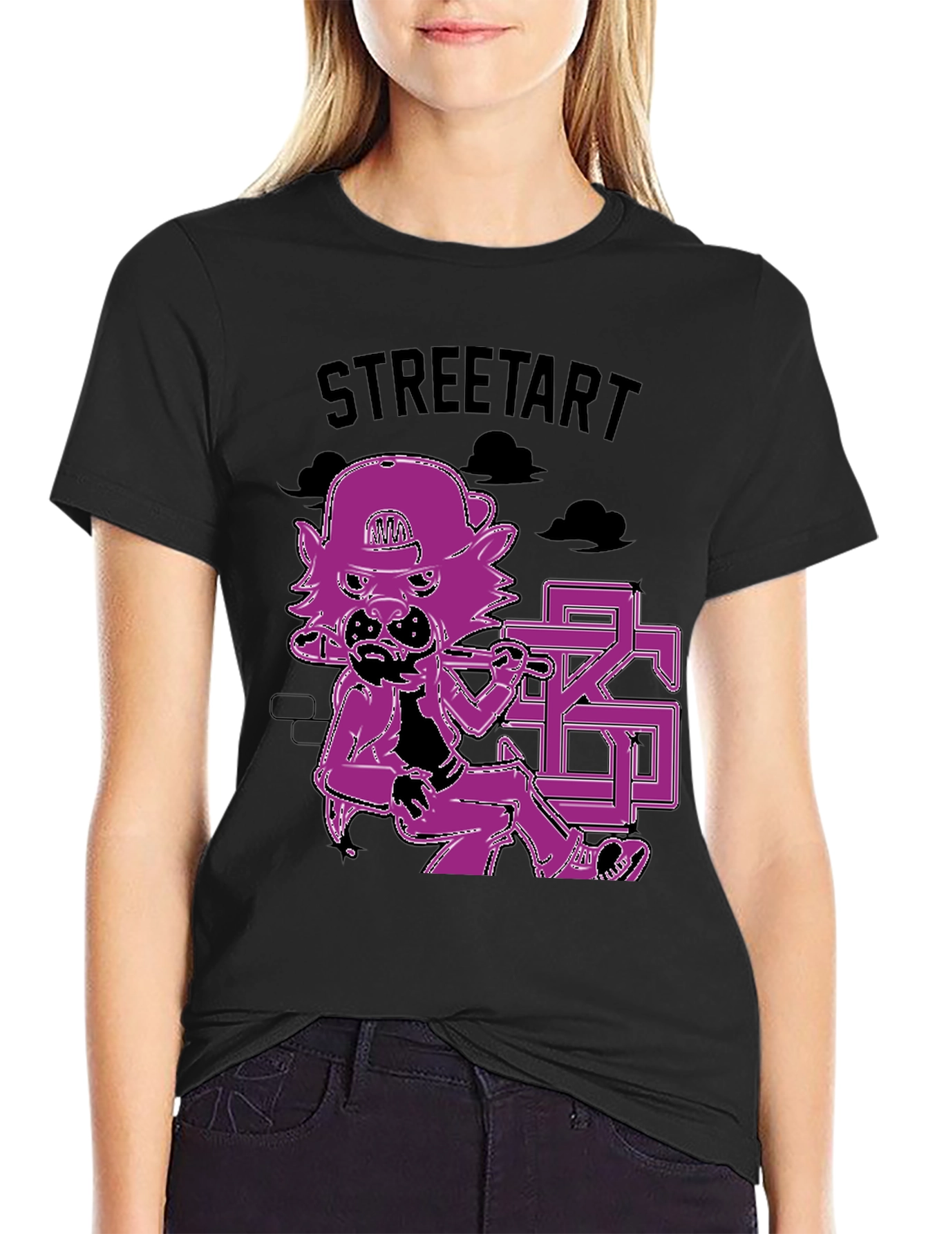 Street Art Style Graphic Print T-Shirt