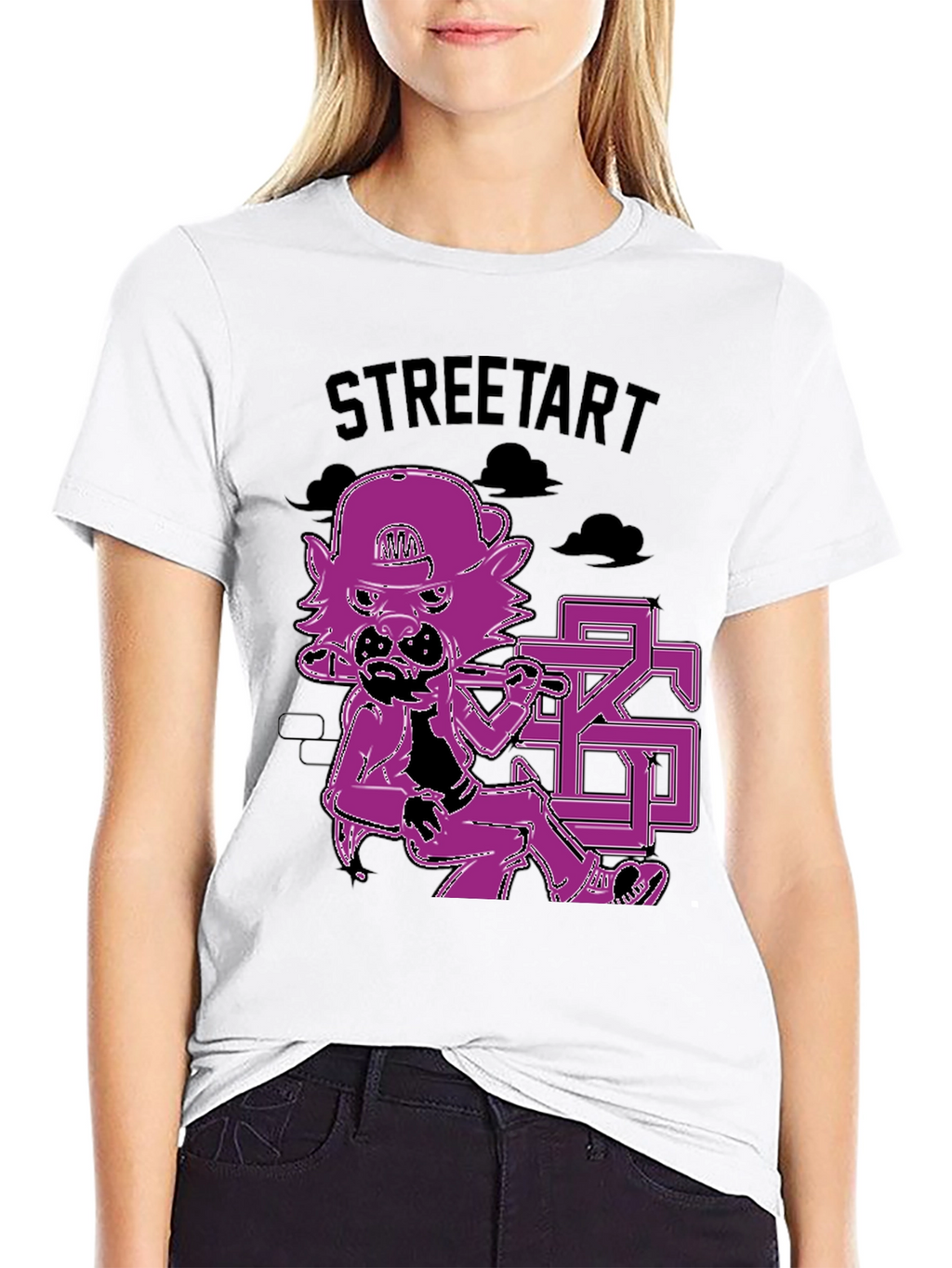 Street Art Style Graphic Print T-Shirt