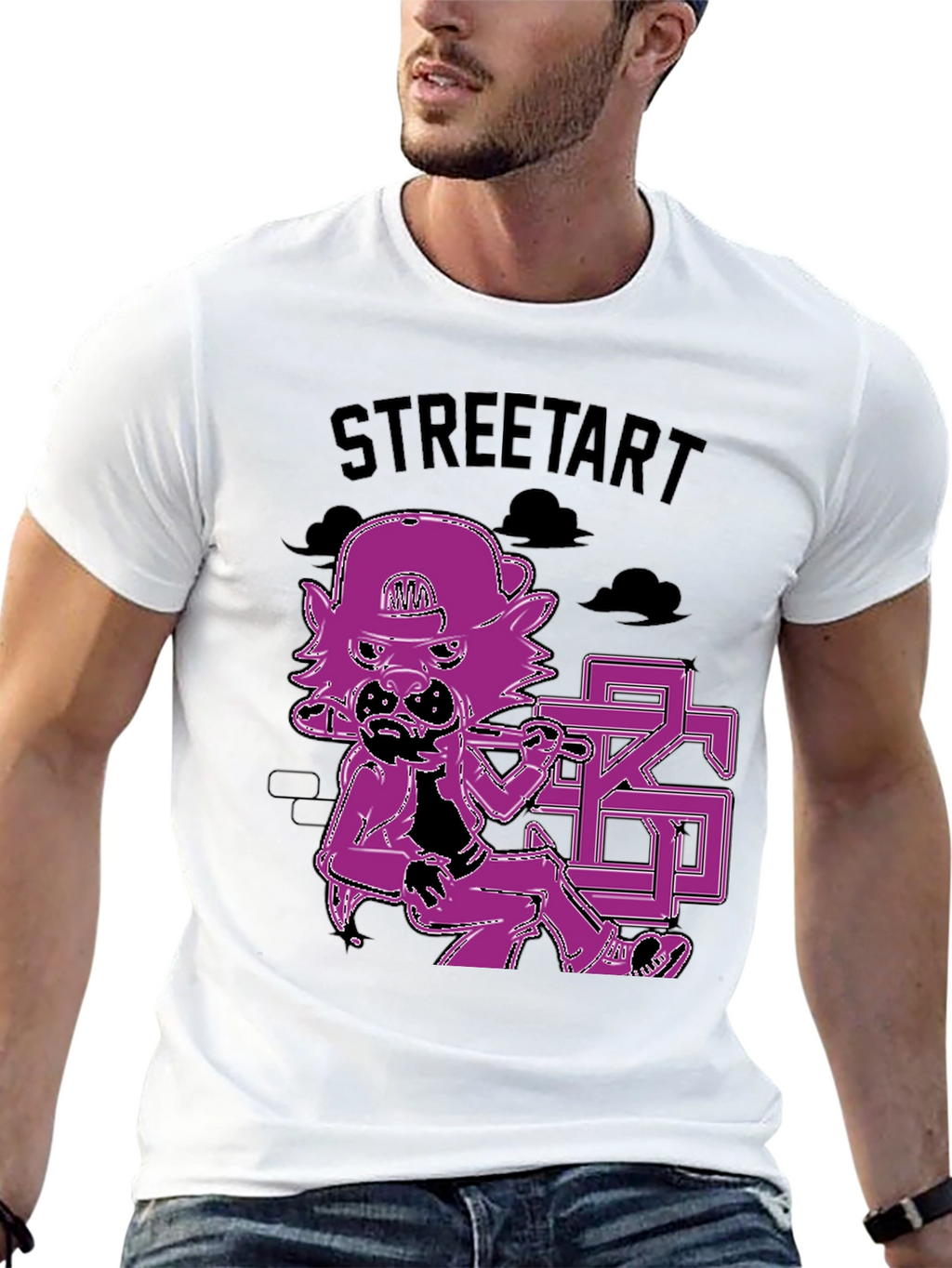 Street Art Style Graphic Print T-Shirt