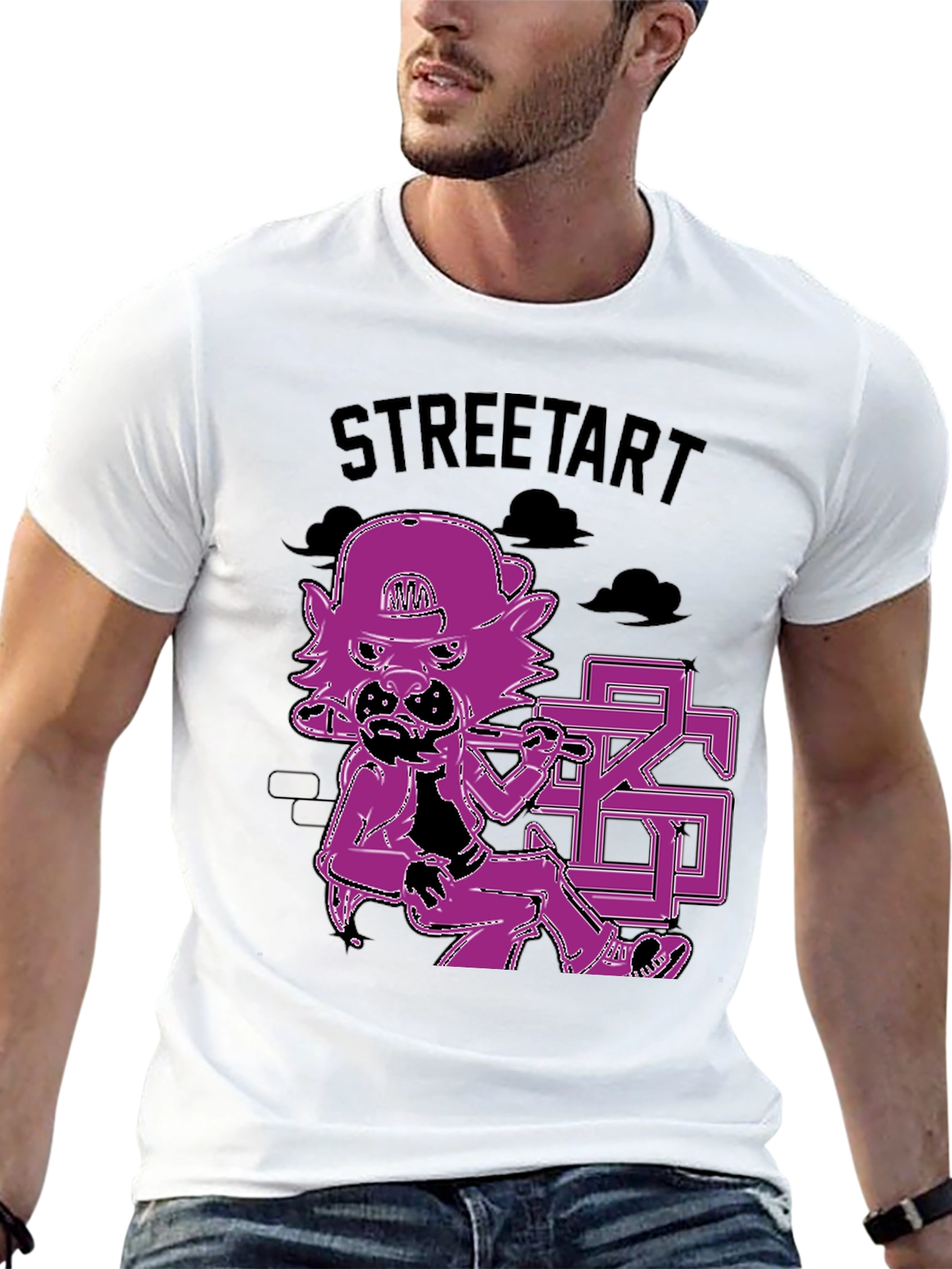 Street Art Style Graphic Print T-Shirt