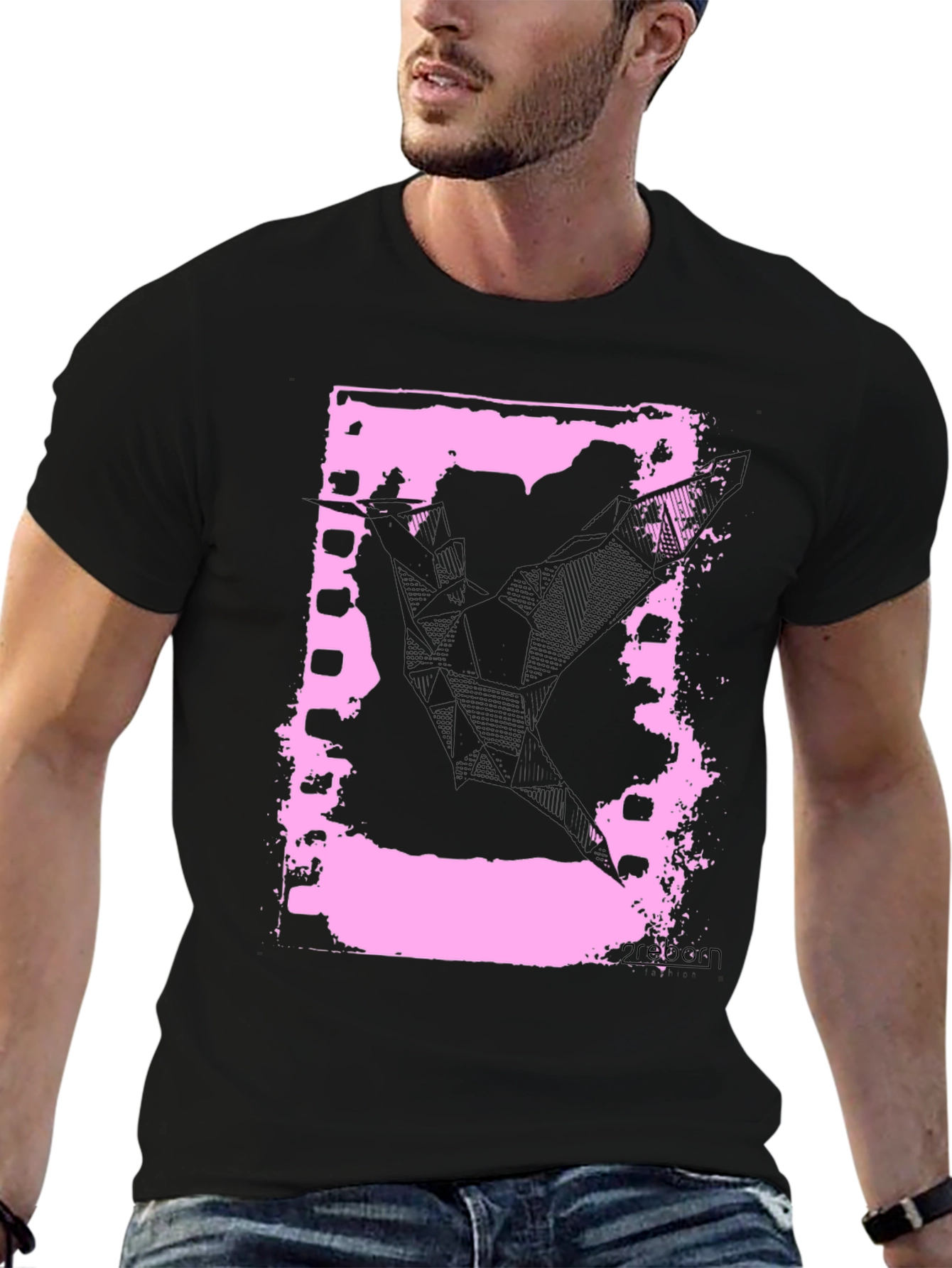 Retro Film Strip Graphic Tee - Black Cotton T-Shirt