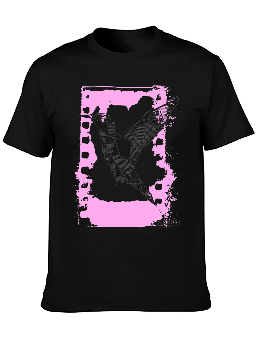 Retro Film Strip Graphic Tee - Black Cotton T-Shirt