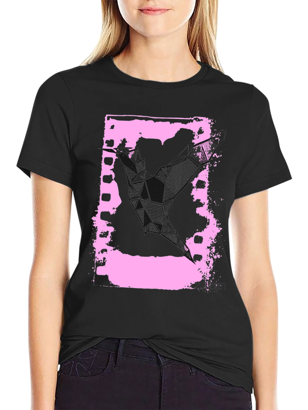 Retro Film Strip Graphic Tee - Black Cotton T-Shirt