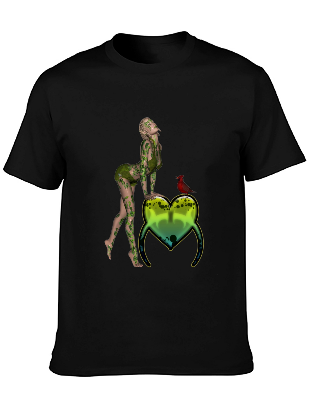 Natures Embrace Tee:  Whimsical Fairy & Cardinal Print