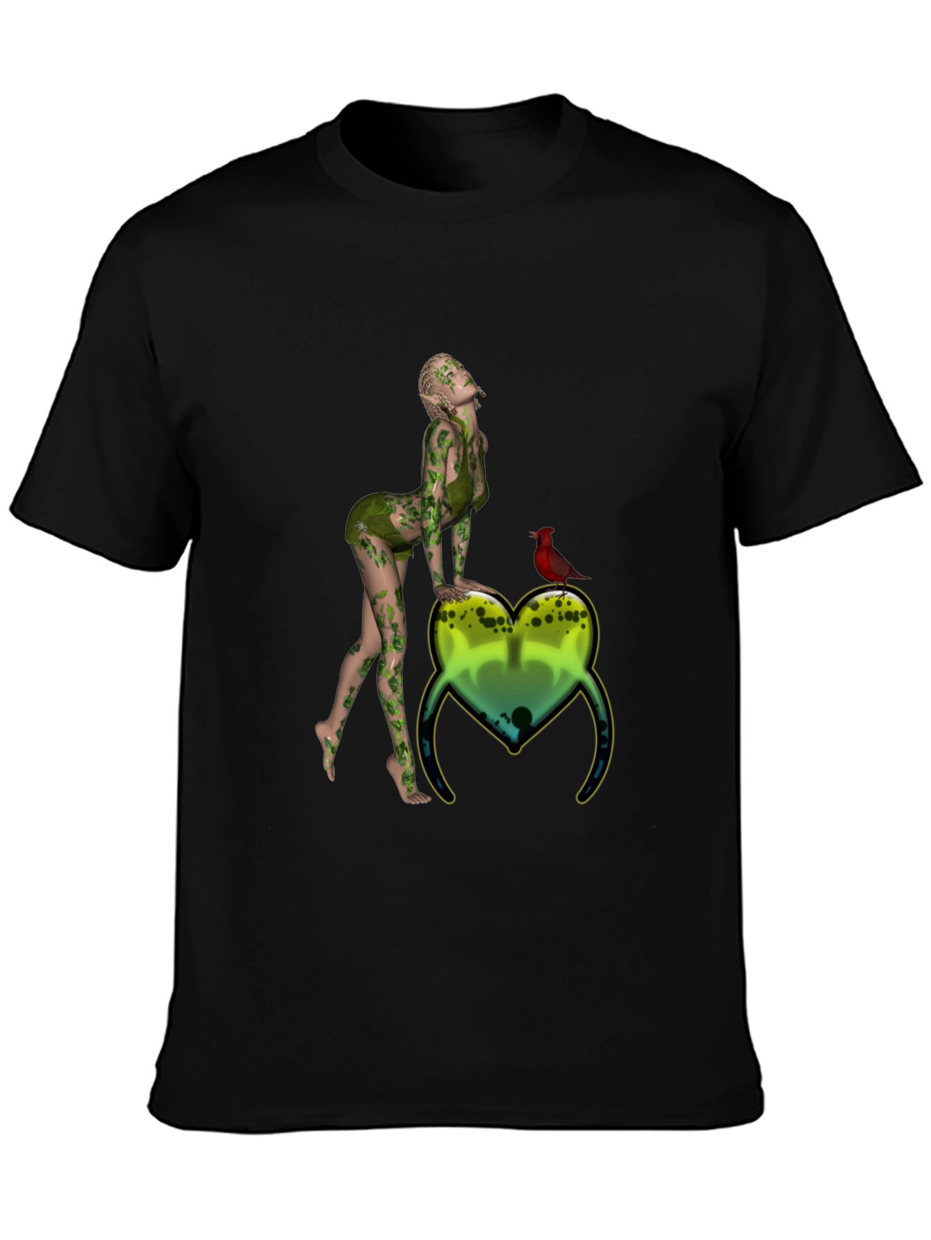Natures Embrace Tee:  Whimsical Fairy & Cardinal Print