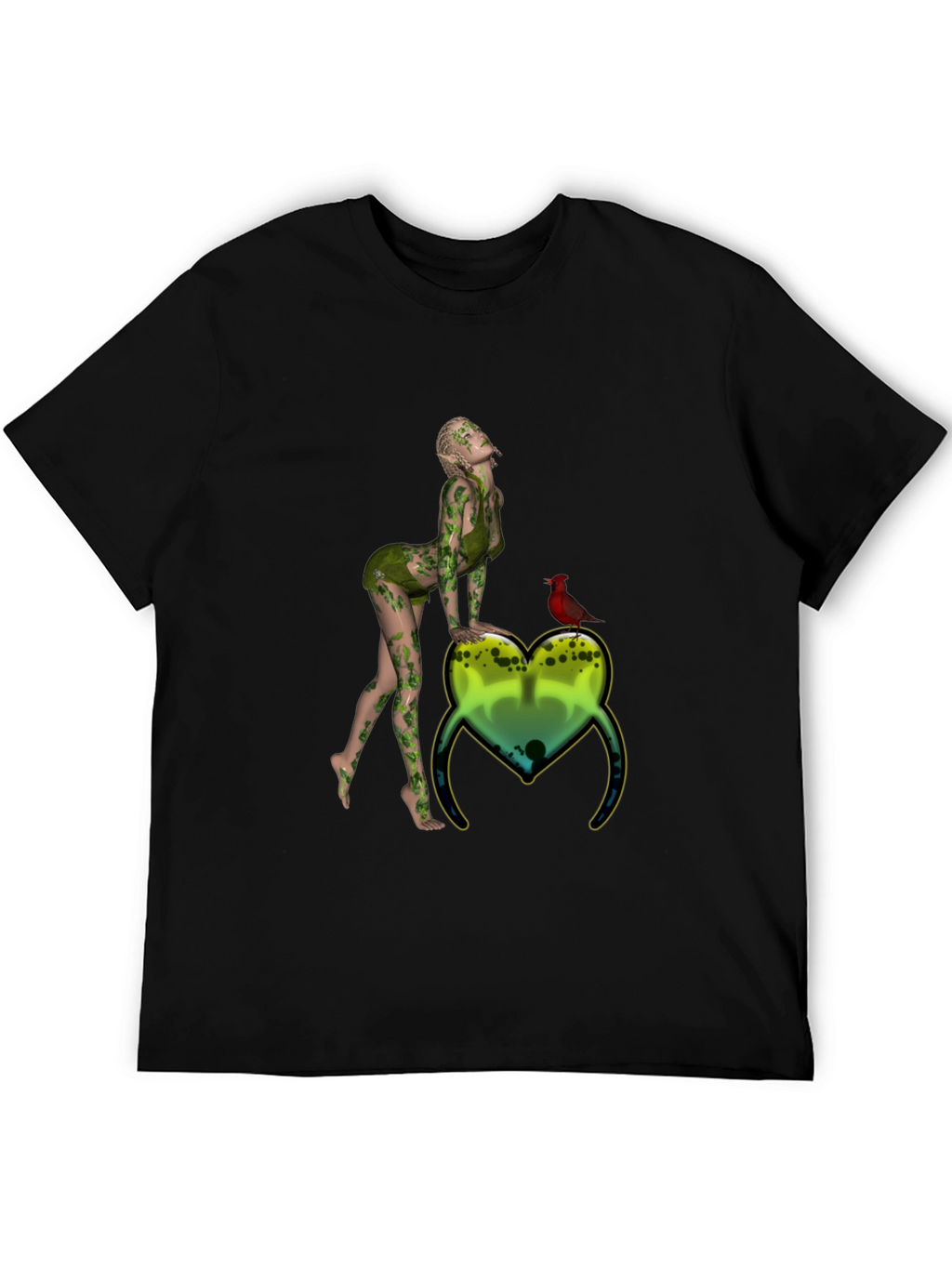 Natures Embrace Tee:  Whimsical Fairy & Cardinal Print